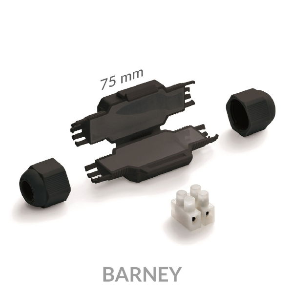 Barney - Gel Straight Joint IP69K - 2 Core 2.5mm - Black - Bag of 10