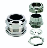 M63 Emc Gland 37-44mm Brass Nickel Plated c/w Locknut