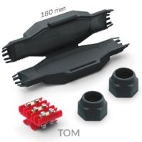 Tom - Gel Straight Joint IP69K  - 5 Core 16mm - Black - Pack of 2