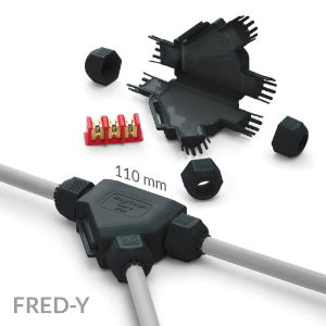 Fred - Gel Y Joint IP69K - 3 Core 2.5mm - Black - Pack of 1