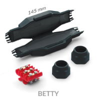 Betty - Gel Straight Joint IP69K - 5 Core 6mm - Black - Pack of 1