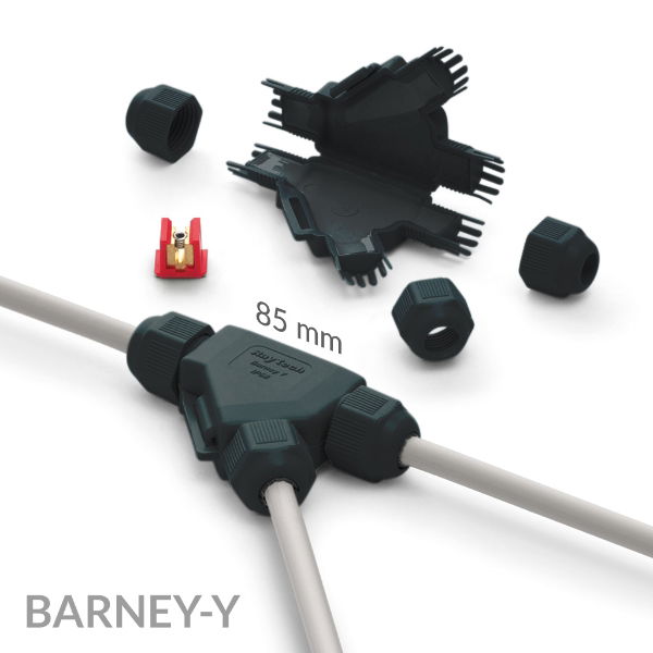 Barney - Gel Y Joint IP69K - 1 Core 2.5mm - Black - Pack of 1