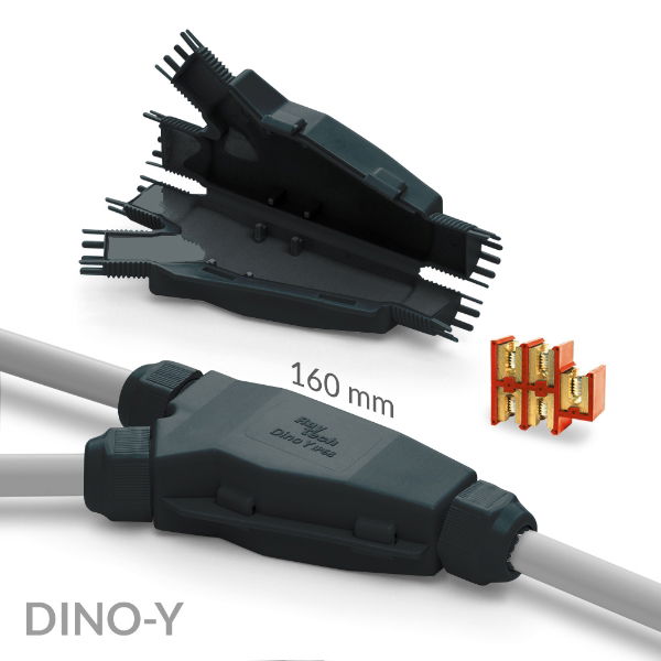 Dino - Gel Y Joint IP69K - 5 Core 2.5mm - Black - Pack of 1